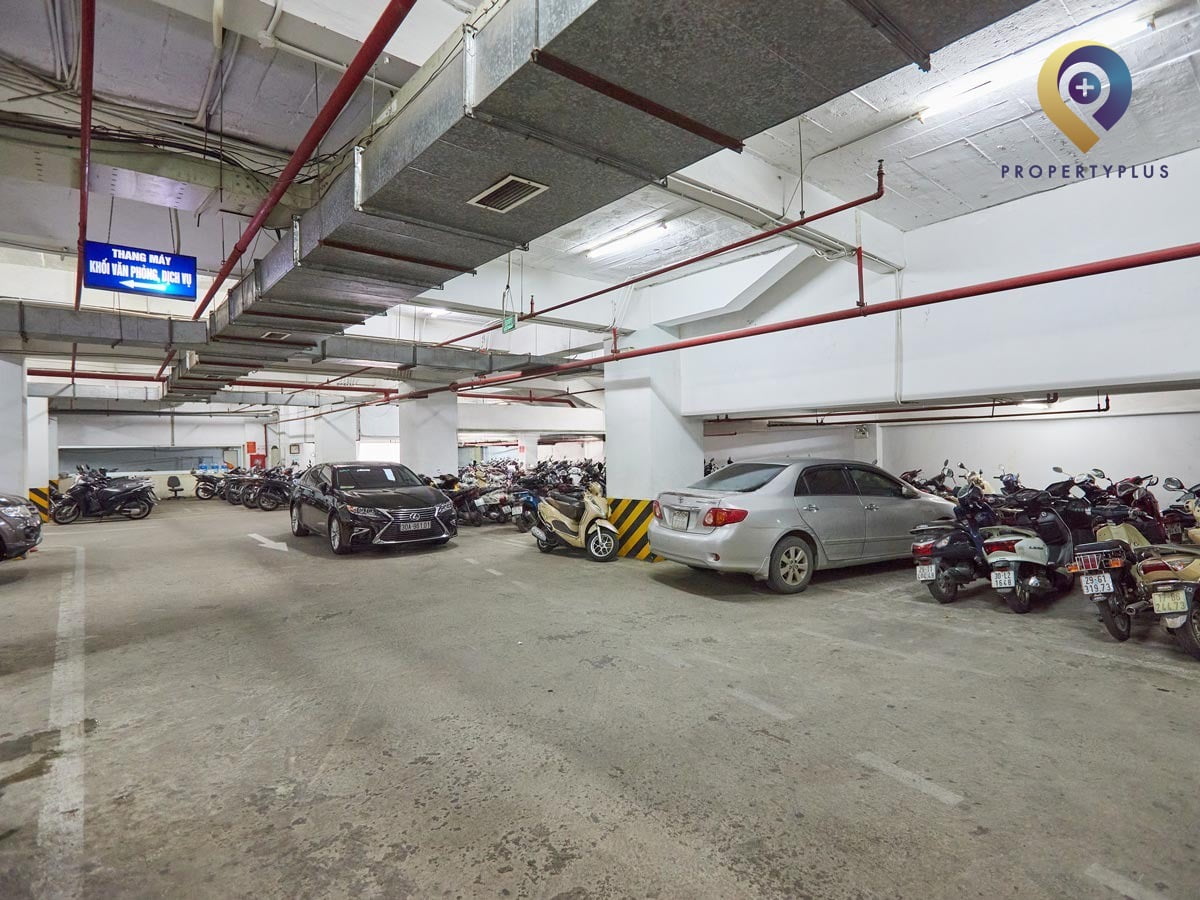Spacious underground parking area at C'Land Xa Đàn building